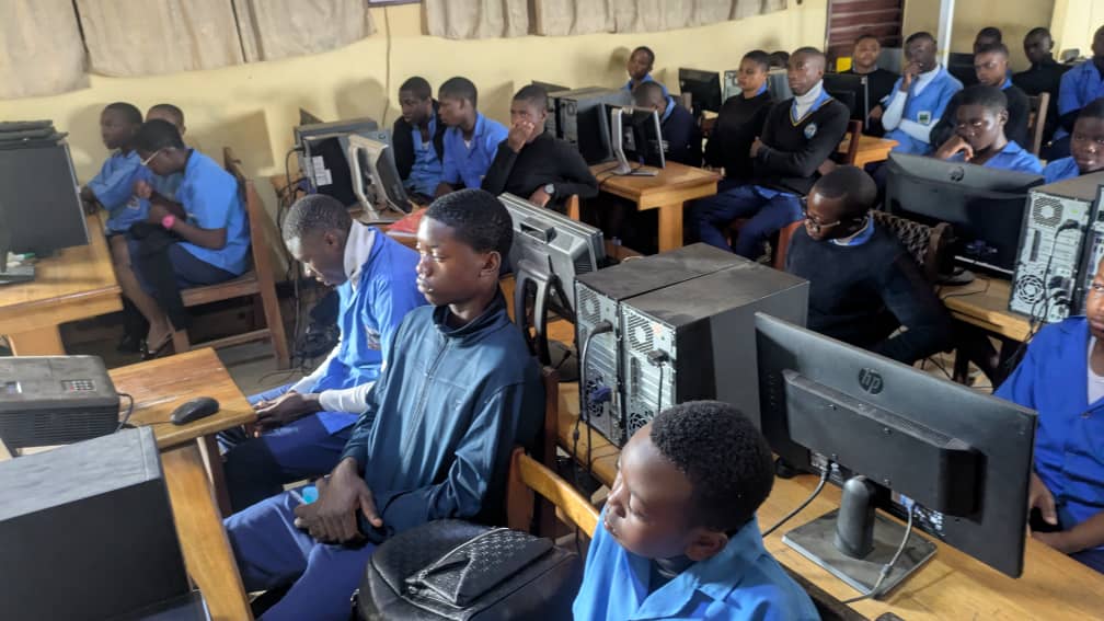 GBHS Bokwango TECH CLUB Members being schooled on the different IT fields available today